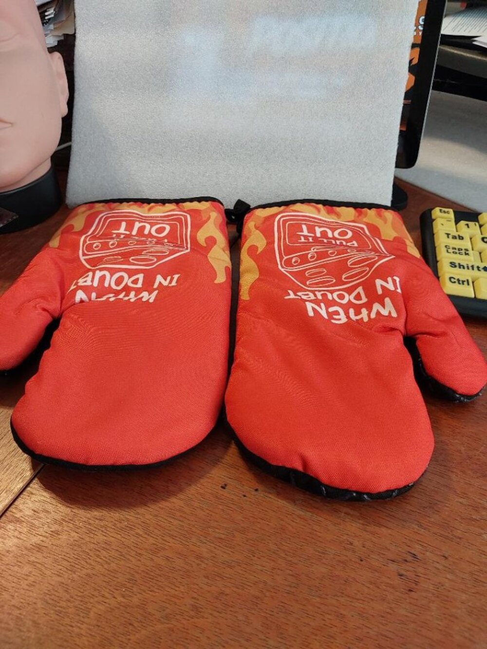 NEW BAG ! 2 Pcs When in Doubt Pull It Out Oven Mitt S/M